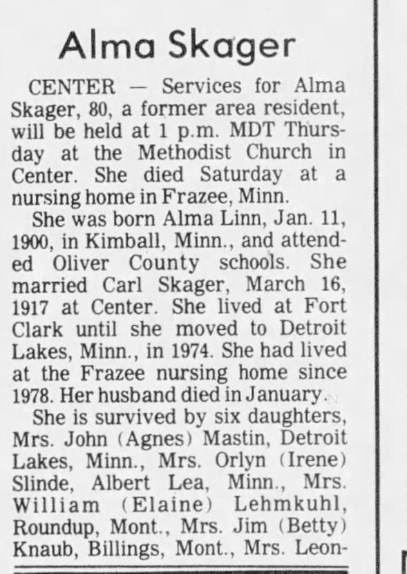 Clipping from The Bismarck Tribune